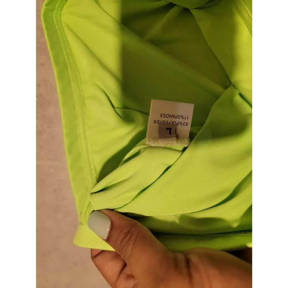 Snapped Styles 2 pc Skirt Crop Top Set Large Green